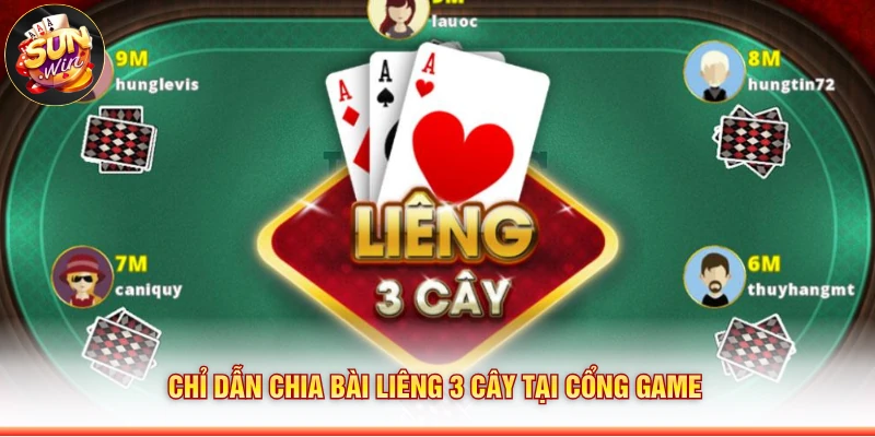 Chỉ dẫn chia bài liêng 3 cây tại cổng game